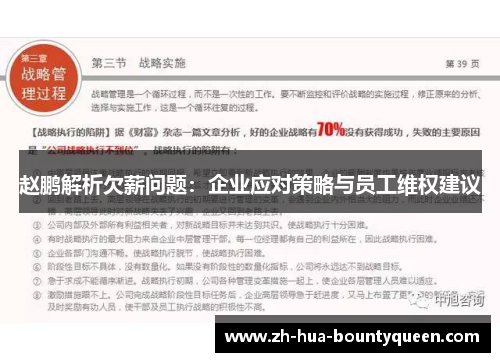 赵鹏解析欠薪问题：企业应对策略与员工维权建议